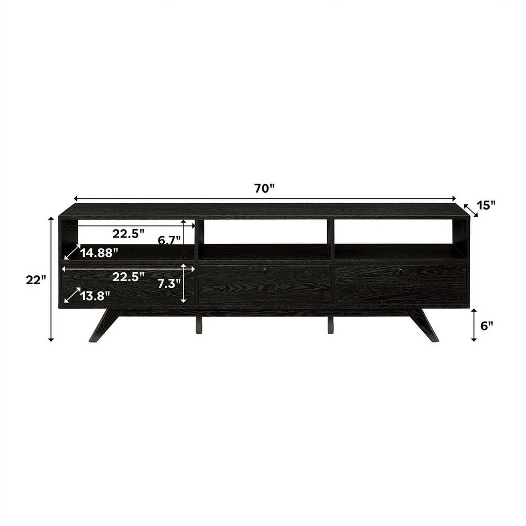 Black Wood TV Stand with Storage C93400