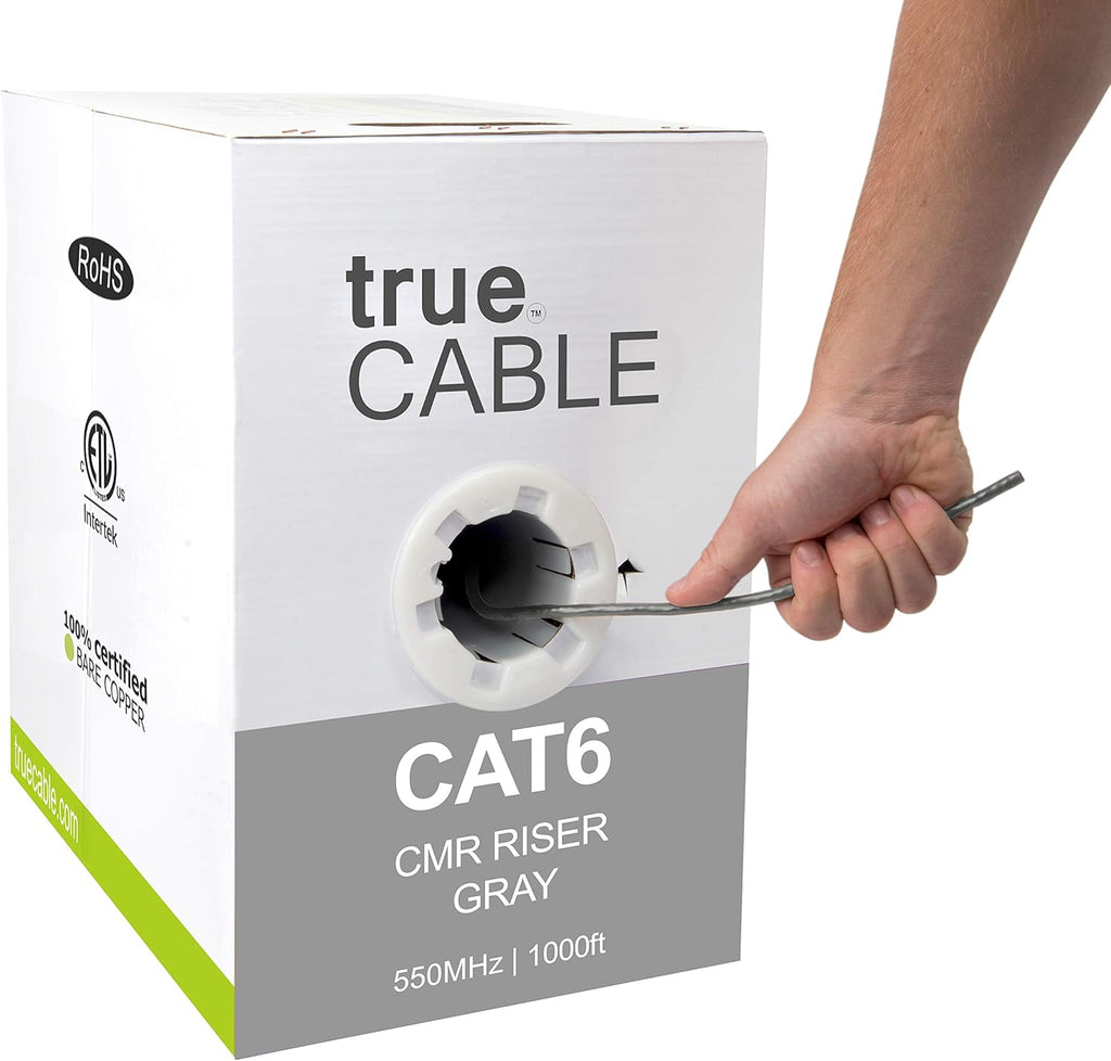 1000ft Gray 23AWG 4 Pair Solid Bare Copper Bulk Ethernet Cable L127