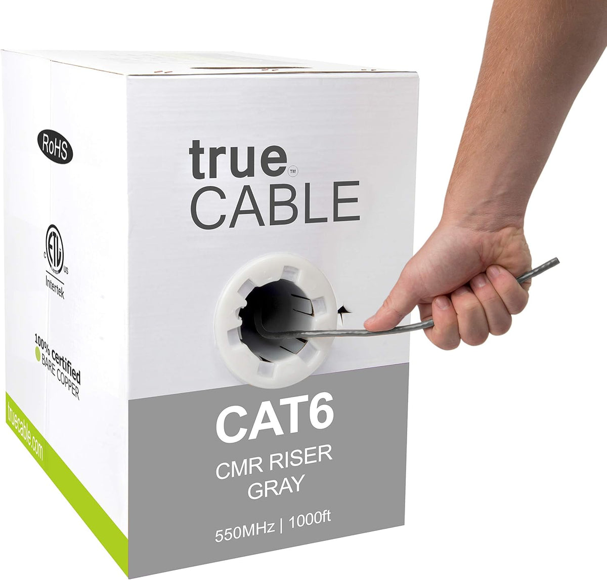 1000ft Gray 23AWG 4 Pair Solid Bare Copper Bulk Ethernet Cable L127