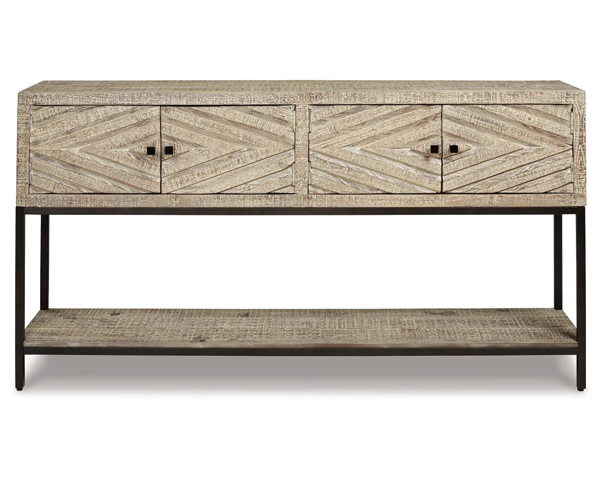Distressed White Sofa Console Table N584515