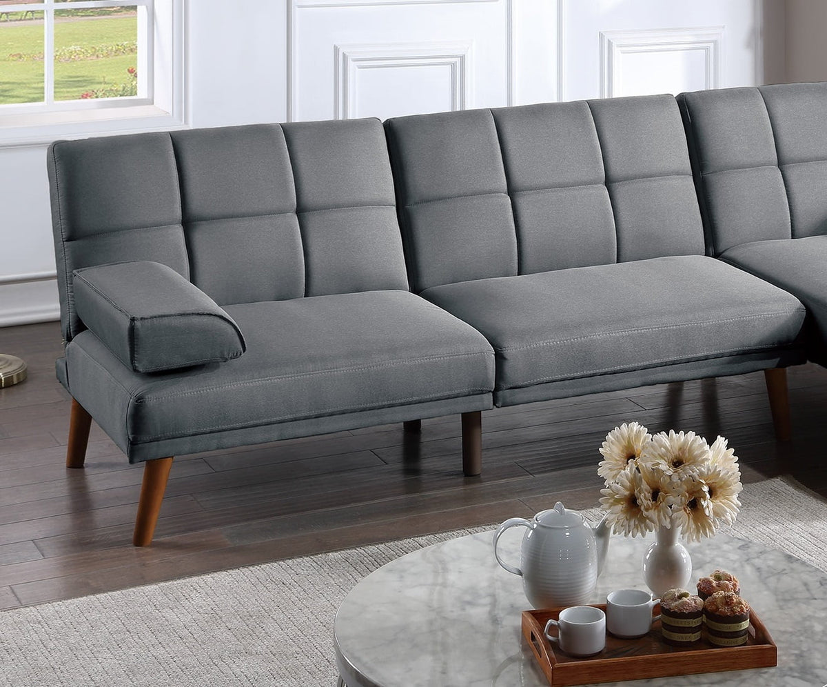 Blue Grey Polyfiber Convertible Sofa Bed M806786