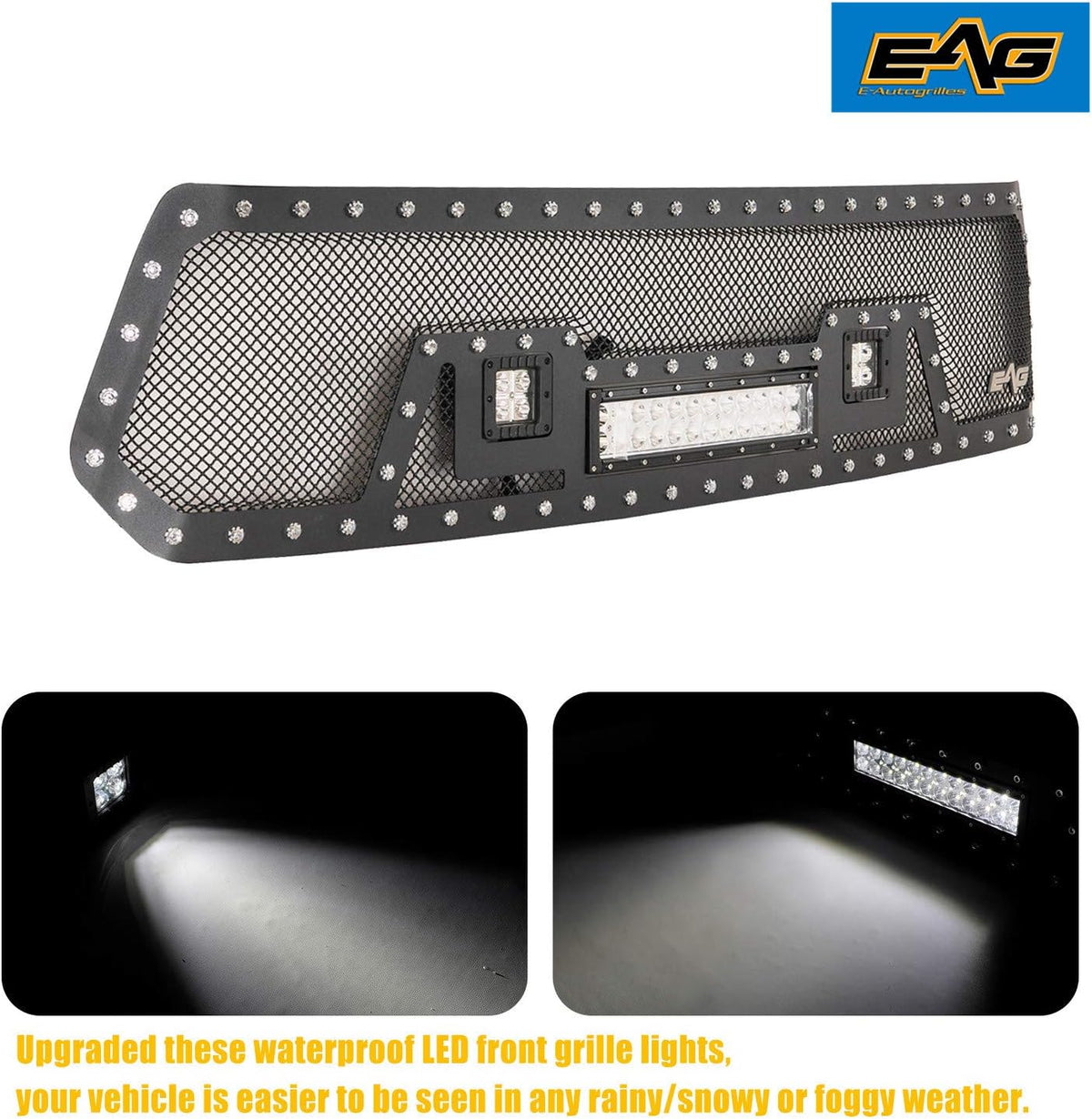 Rivet Stainless Steel Wire Mesh Grille With LED Lights Y37000