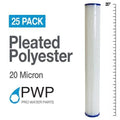 Poly Pleated Sediment Water Filter Cartridges 20x2.5in 20 Micron 25 Pack Y549869