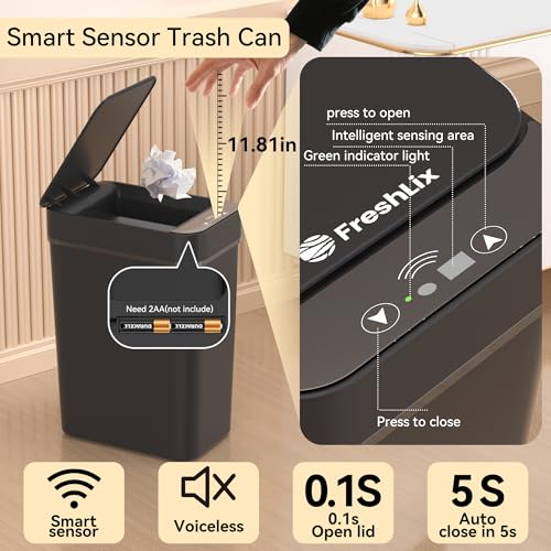 3 Pack 2.6 Gallon Touchless Motion Sensor Trash Can Y9147