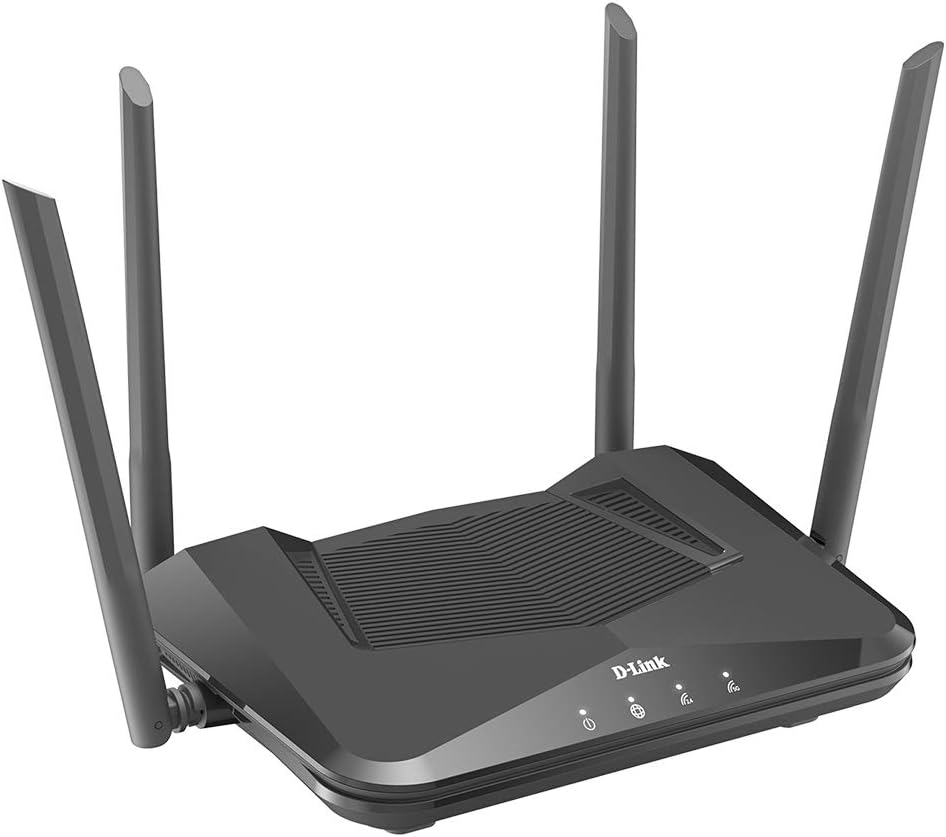 WiFi 6 Router AX1800 Mesh Dual Band Gigabit Black Pack of 2 D58408