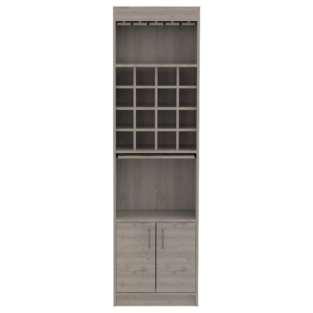 Light Gray Bar Cabinet with Extendable Shelf H54974