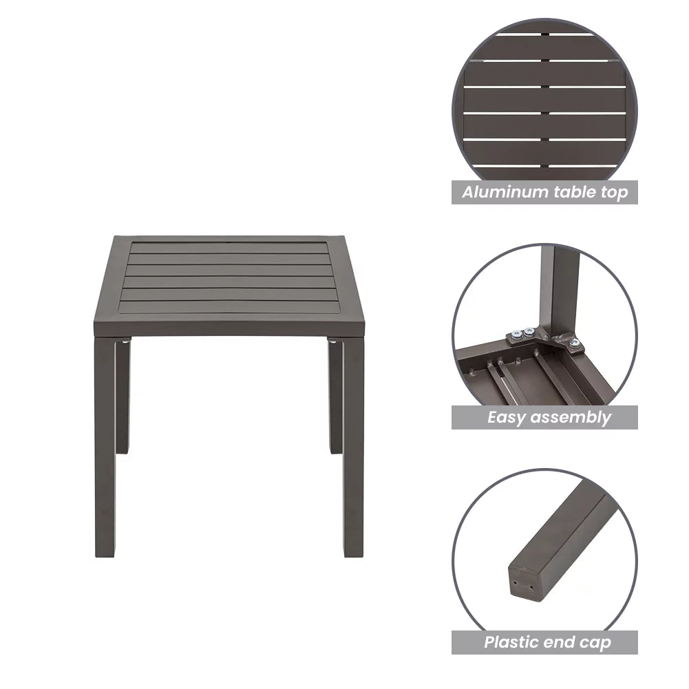 Brown Square Aluminum Bistro Table U41494