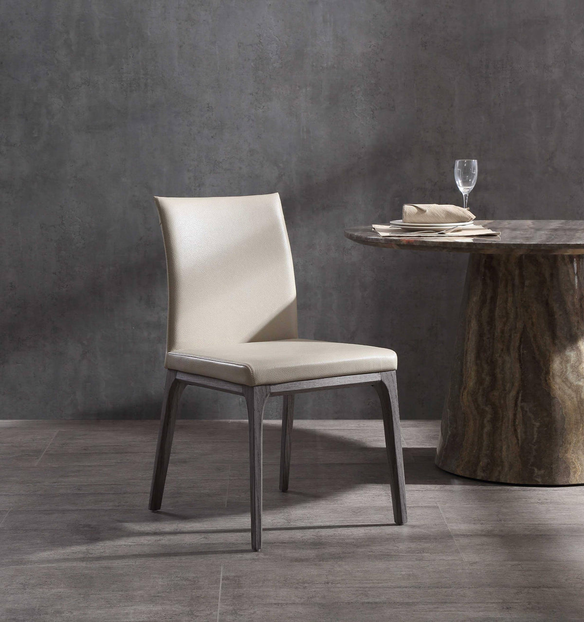 Taupe Faux Leather Metal Dining Chair G850651
