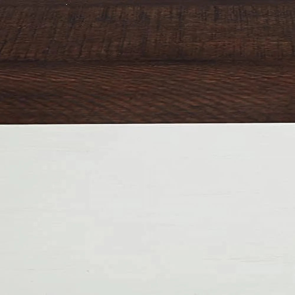 Modern Farmhouse Wood End Table with 3-Tier Vintage White Y205
