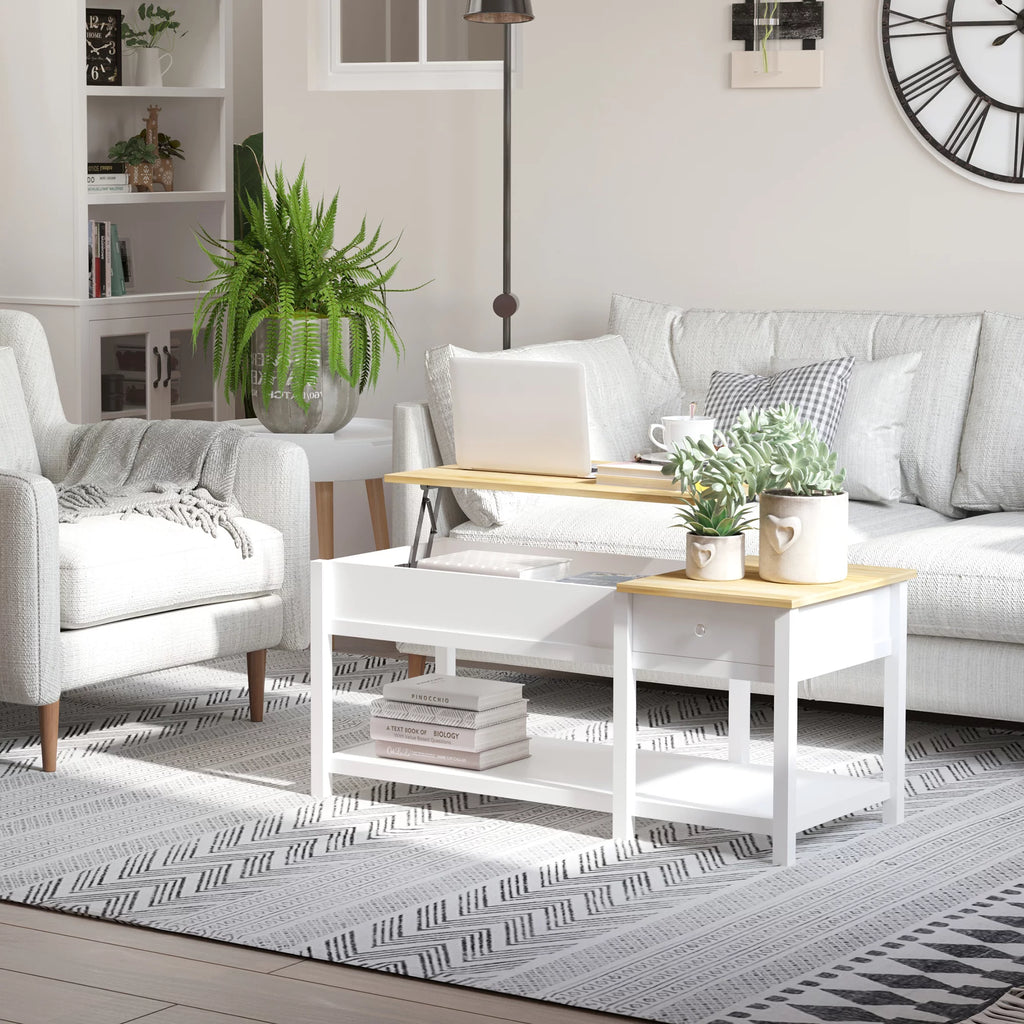 Oak Lift-up Coffee Table with Hidden Storage H56261