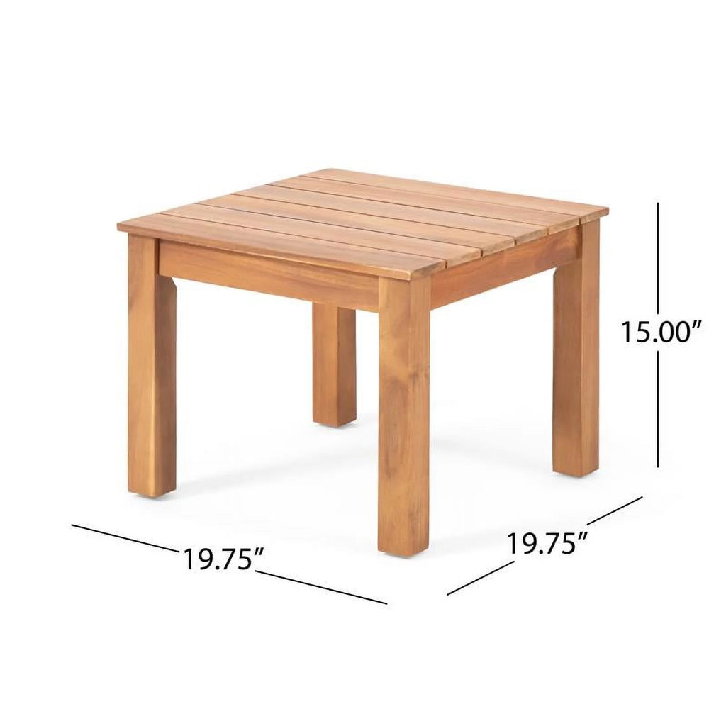 Teak Cream Acacia Wood Club Chair Set of 2 D6100