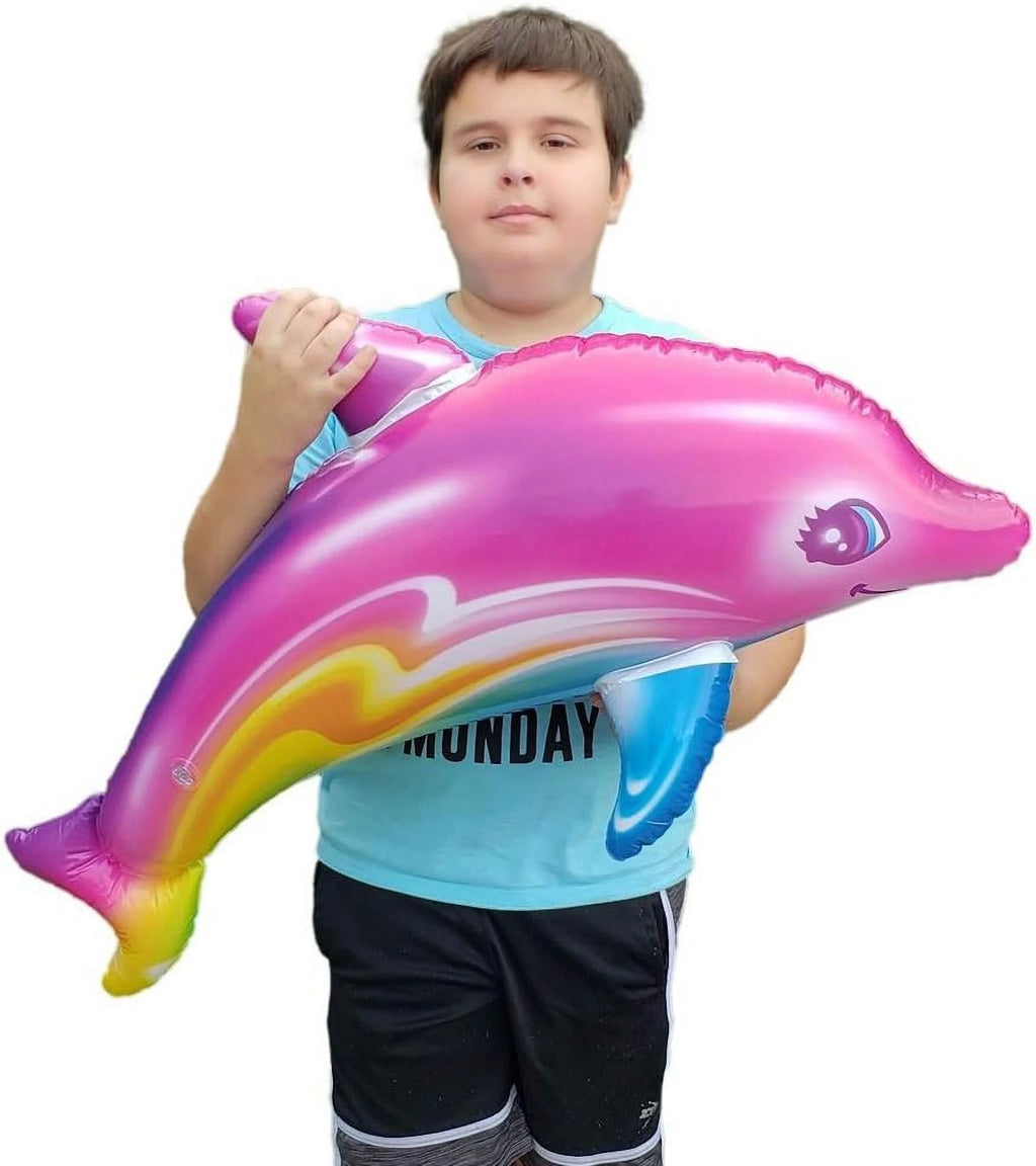 Large 36" Pink Dolphin Inflatable Pool Toy (Set of 2) A654891
