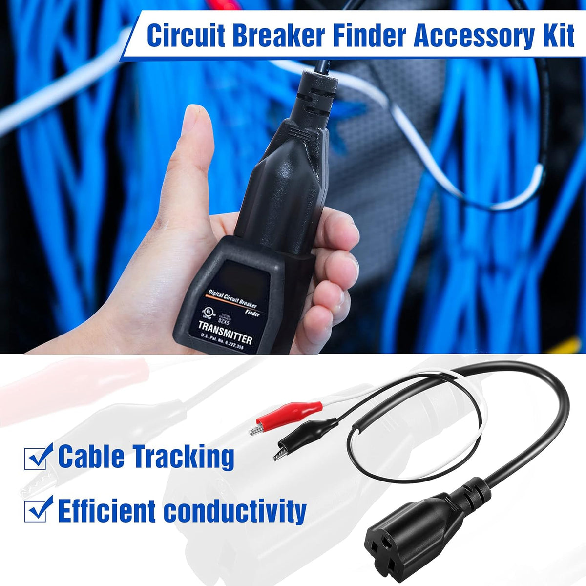 Circuit Breaker Finder Adapter Accessory Kit with Clips, Light Socket, Grounding Outlet Adapter and Carrying Case O5904
