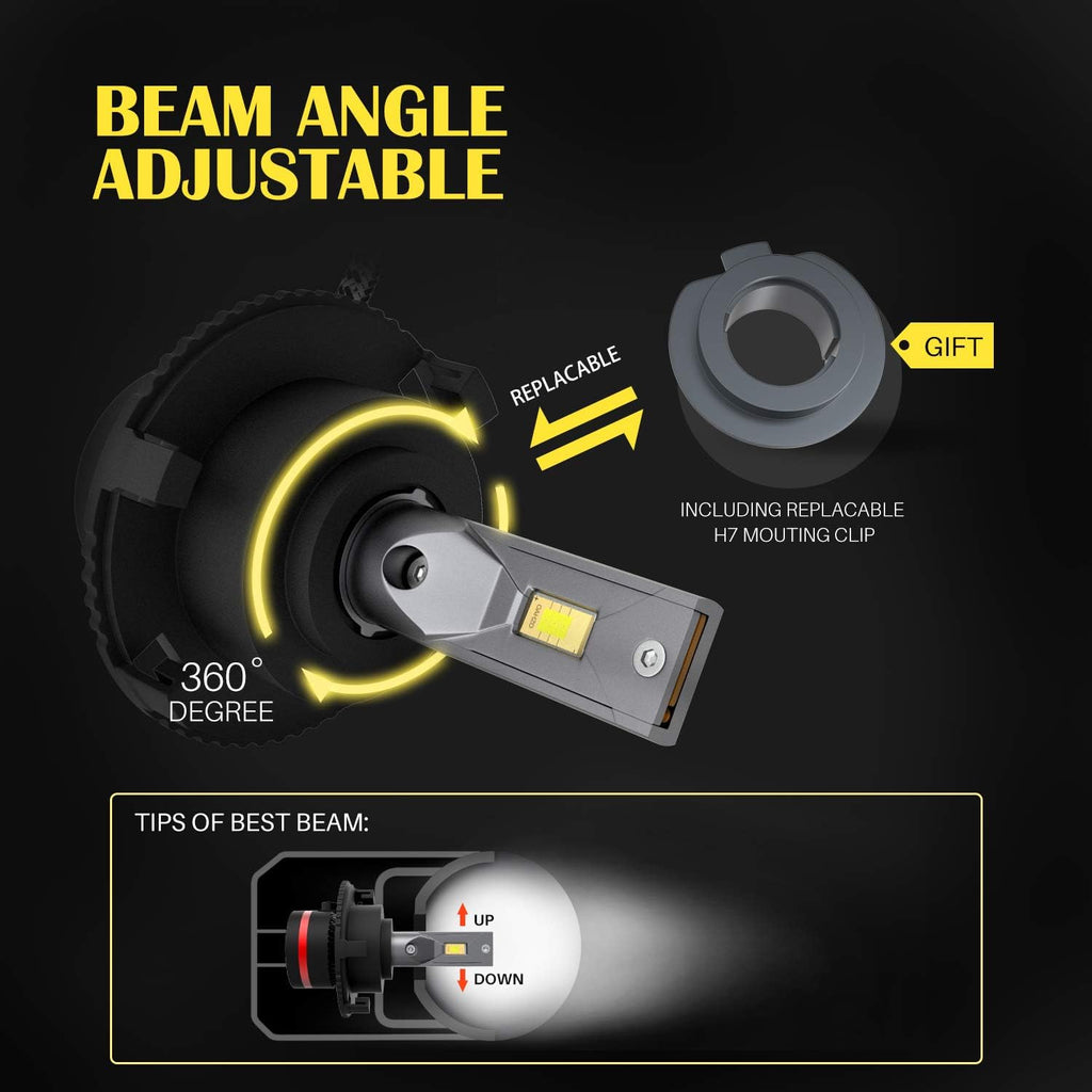 H7 LED Headlight Bulbs with Car Specific Adapters (2 Pack) V59511
