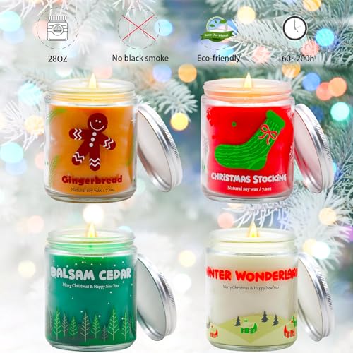 4 Pack Natural Soy Wax Christmas Candles R1397