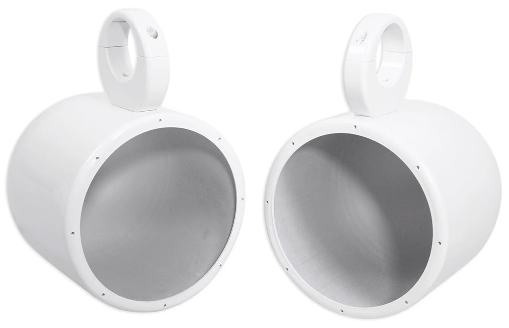 White Aluminum Wakeboard Tower Speaker Pods with Covers J50620