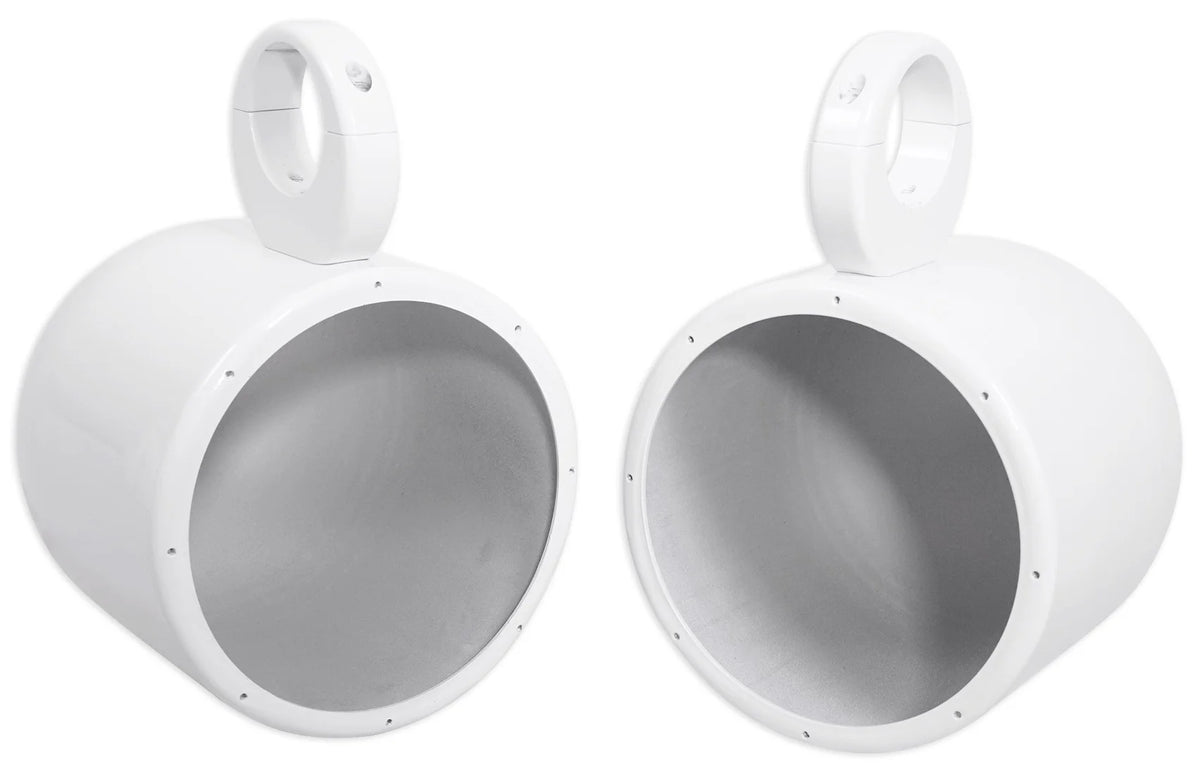 White Aluminum Wakeboard Tower Speaker Pods with Covers J50620