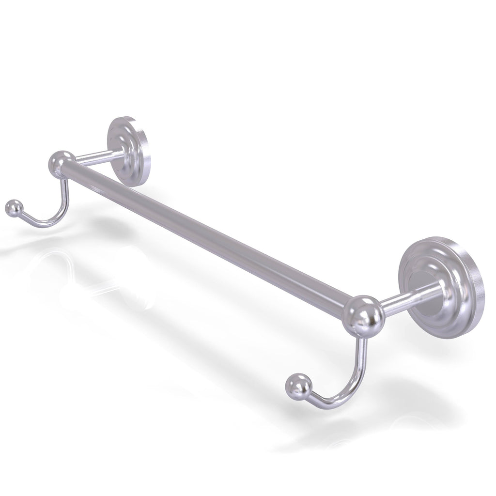 Satin Nickel Towel Bar with Integrated Hooks B475