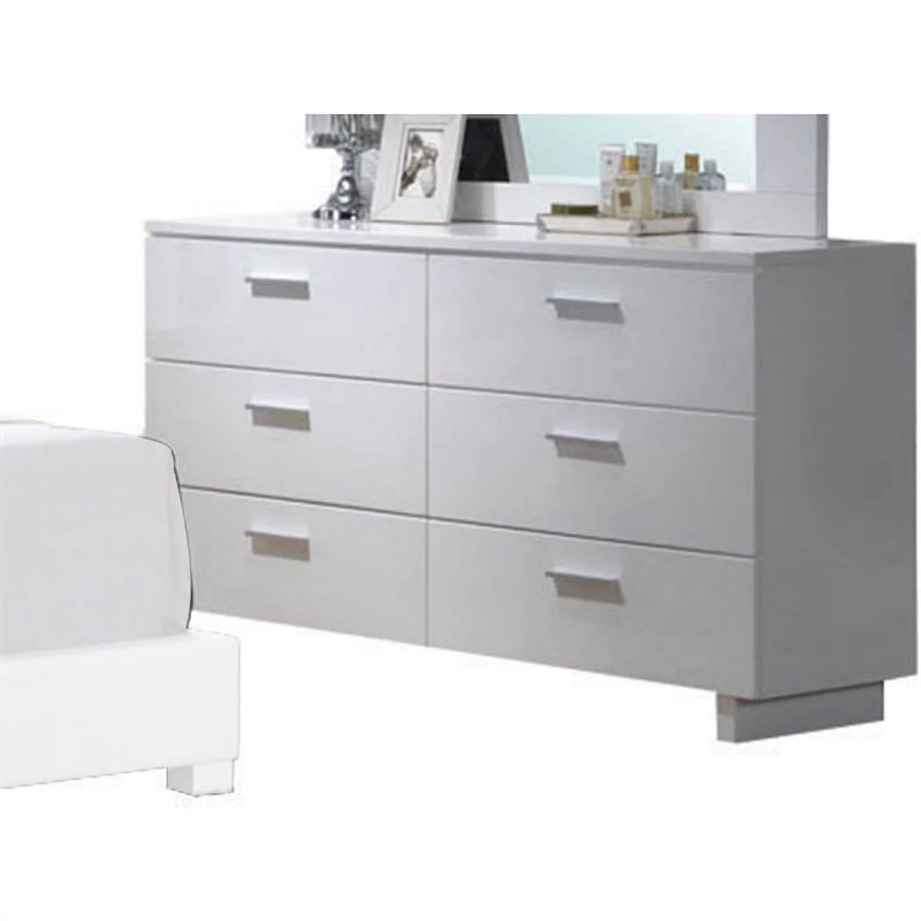 White 6 Drawer Dresser P52725