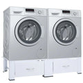 Washing and Drying Machine Pedestal with Pull-out Shelves White U750585