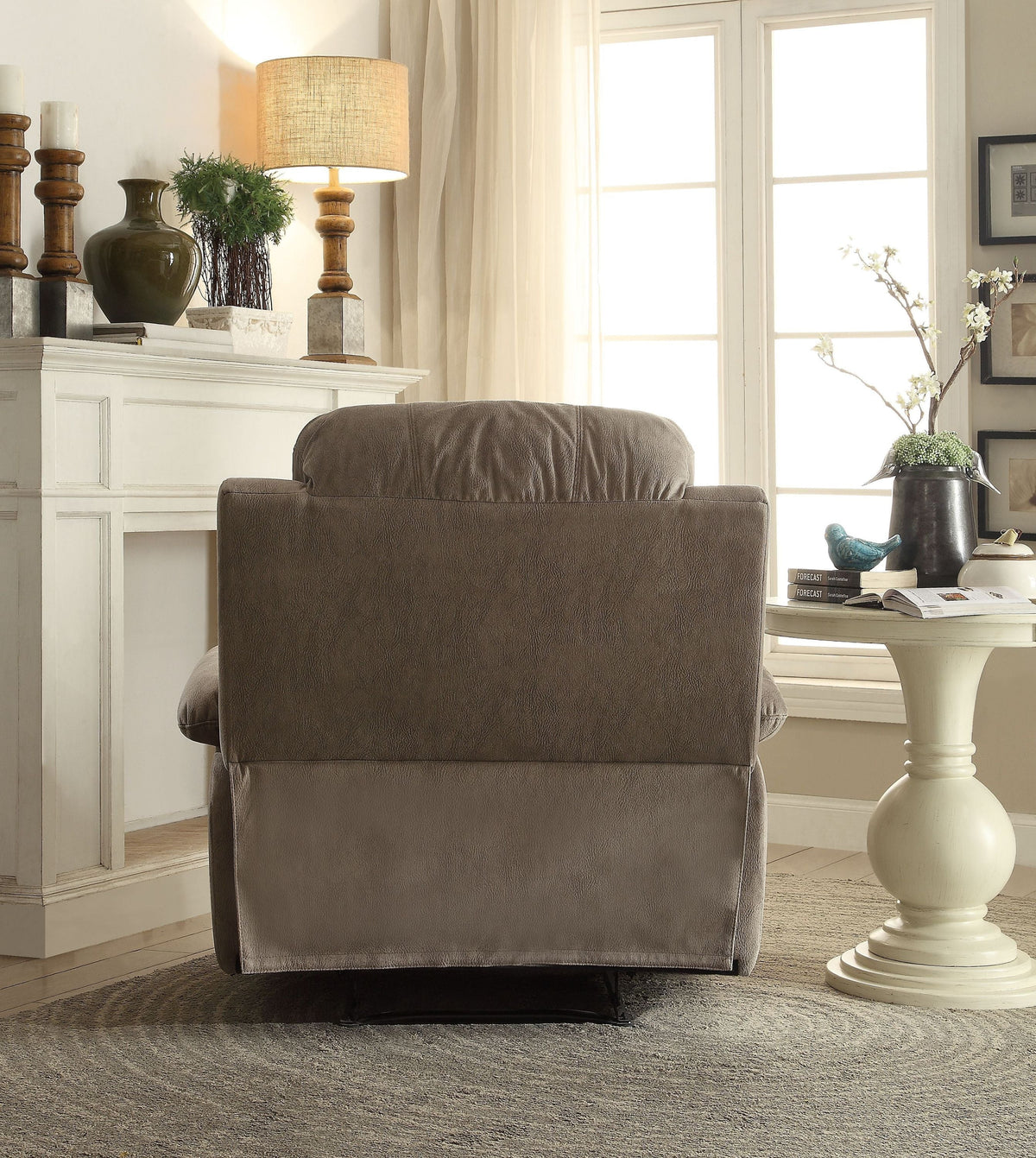 Gray Microfiber Recliner T1034