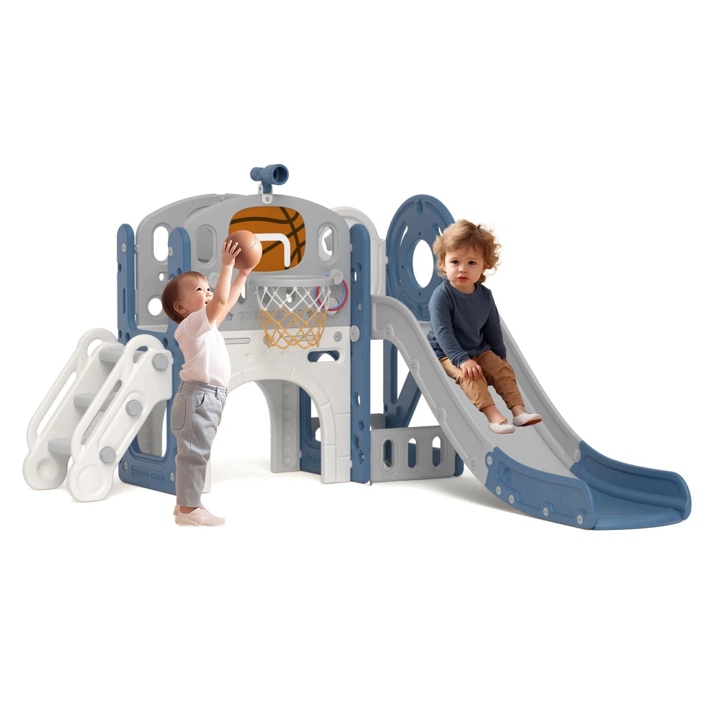 7 in 1 Toddler Slide Set with Basketball Hoop and Ball A2584