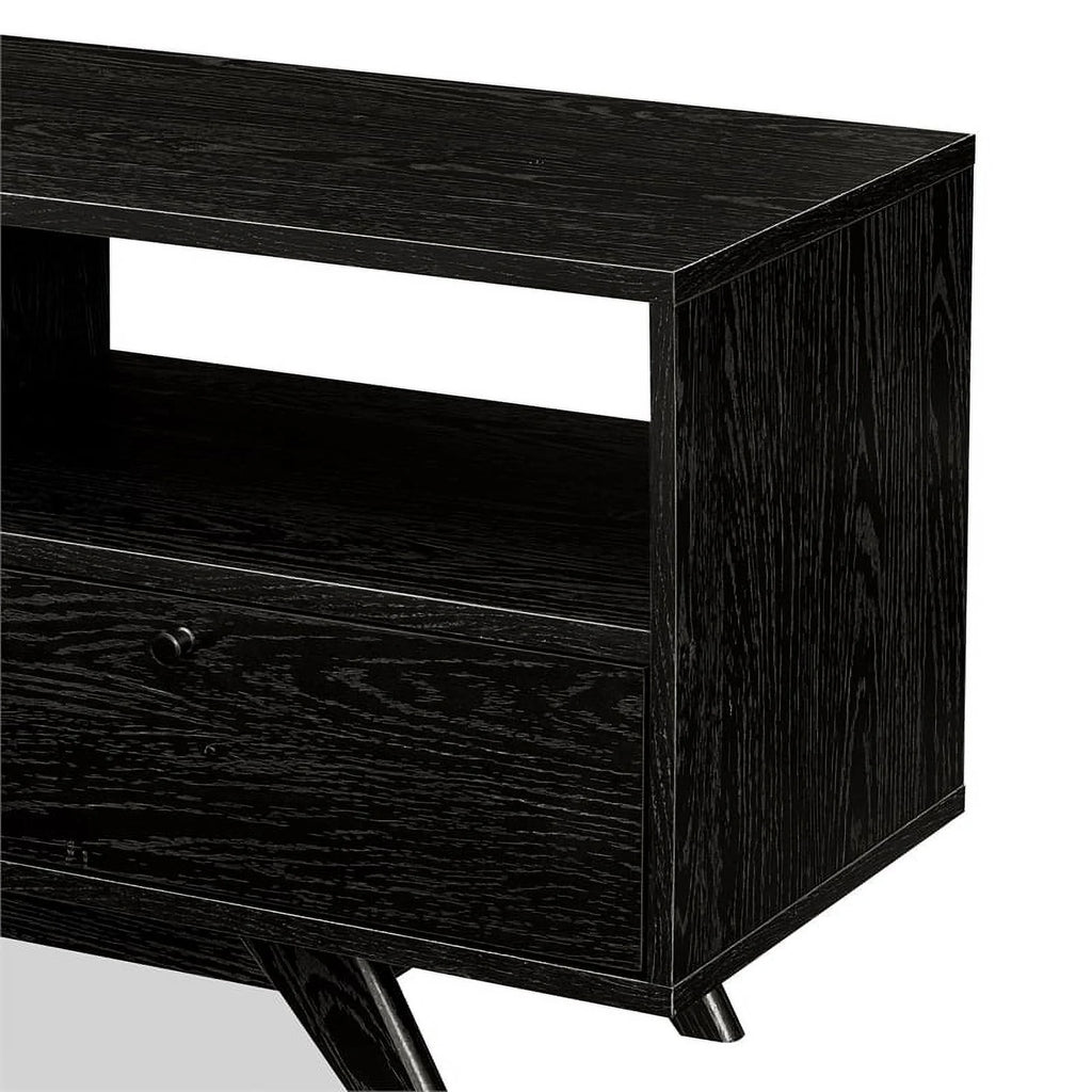 Black Wood TV Stand with Storage C93400