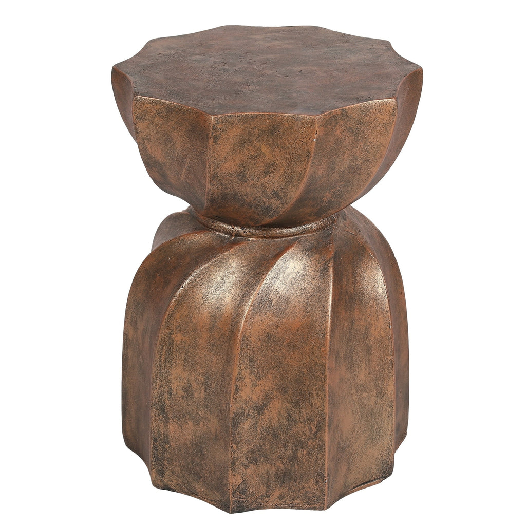 Off White Gray Cement Indoor Outdoor Side and End Table D8852