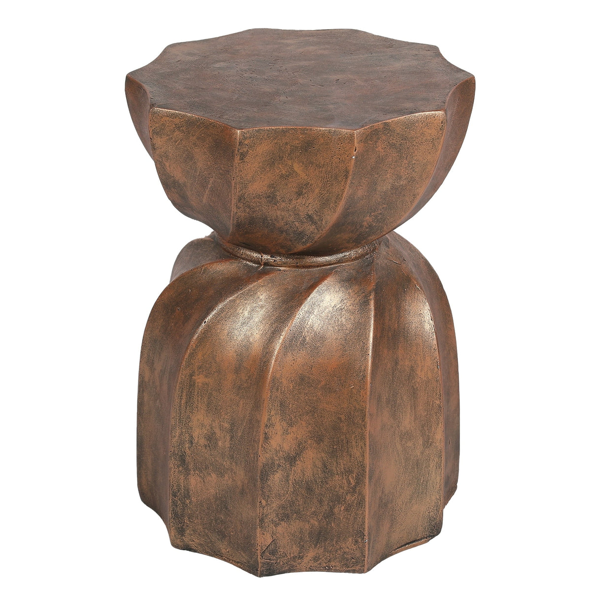 Off White Gray Cement Indoor Outdoor Side and End Table D8852