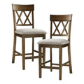 Oak Wood Crossback Counter Height Dining Chair Set of 2 Z3755