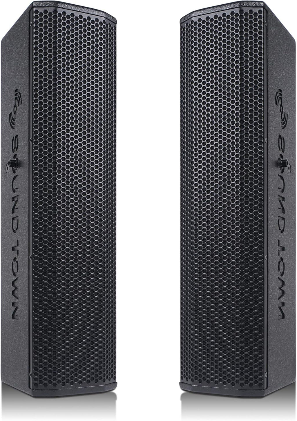 Pair of Passive Wall-Mount Column Mini Line Array Speakers with 4 x 5” Woofers, Black F162389