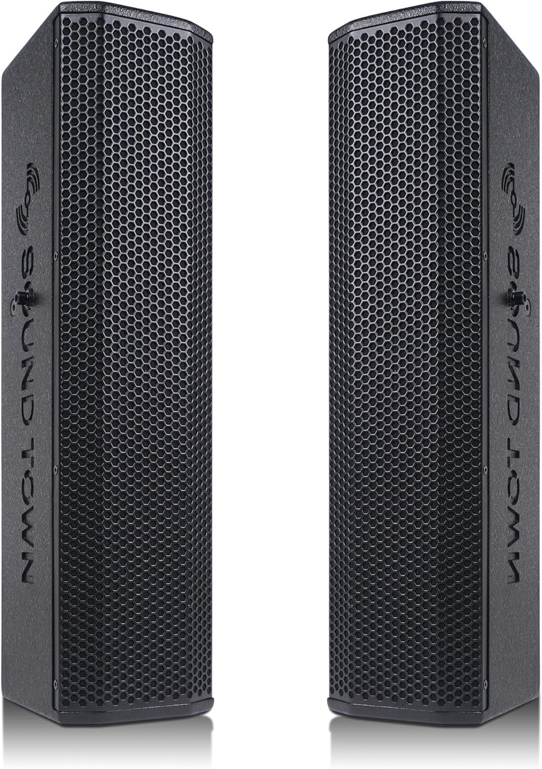 Pair of Passive Wall-Mount Column Mini Line Array Speakers with 4 x 5” Woofers, Black F162389