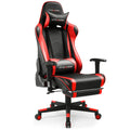 Red PU Leather Gaming Chair with Footrest Y117
