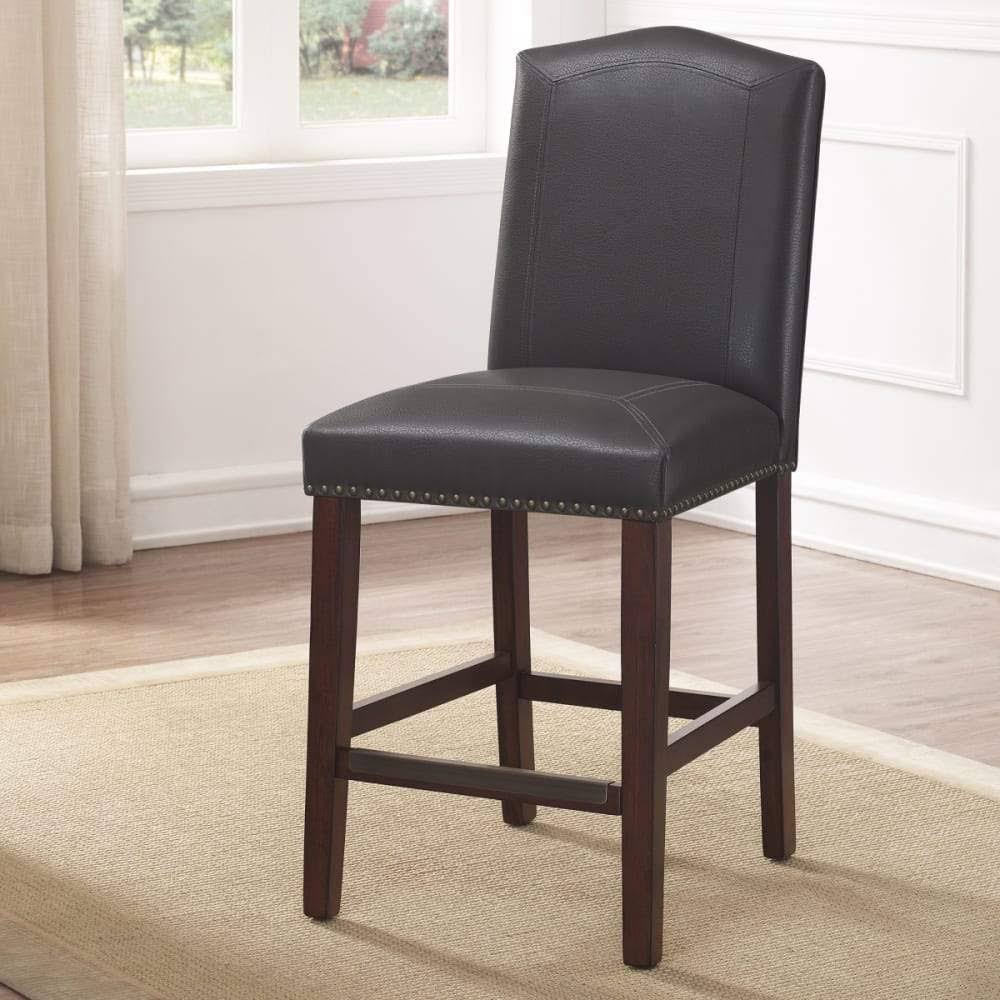 Brown Faux Leather Counter Stool V776