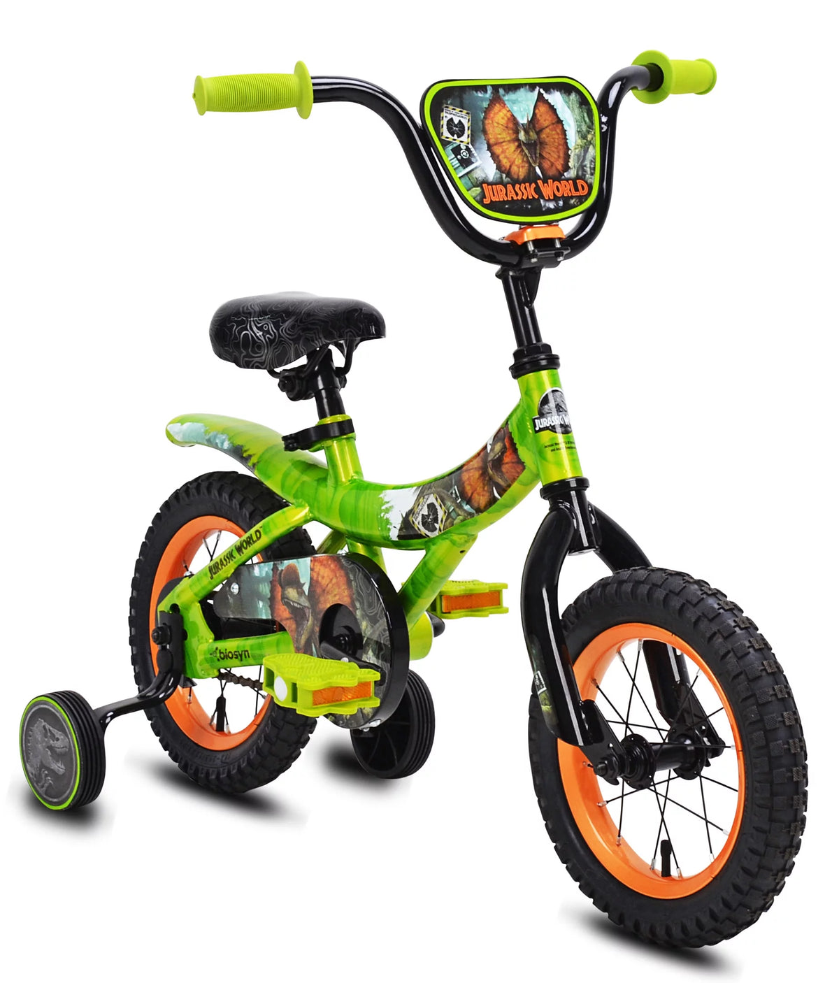 Green and Orange 12-inch Boy's Bicycle with Training Wheel A54074