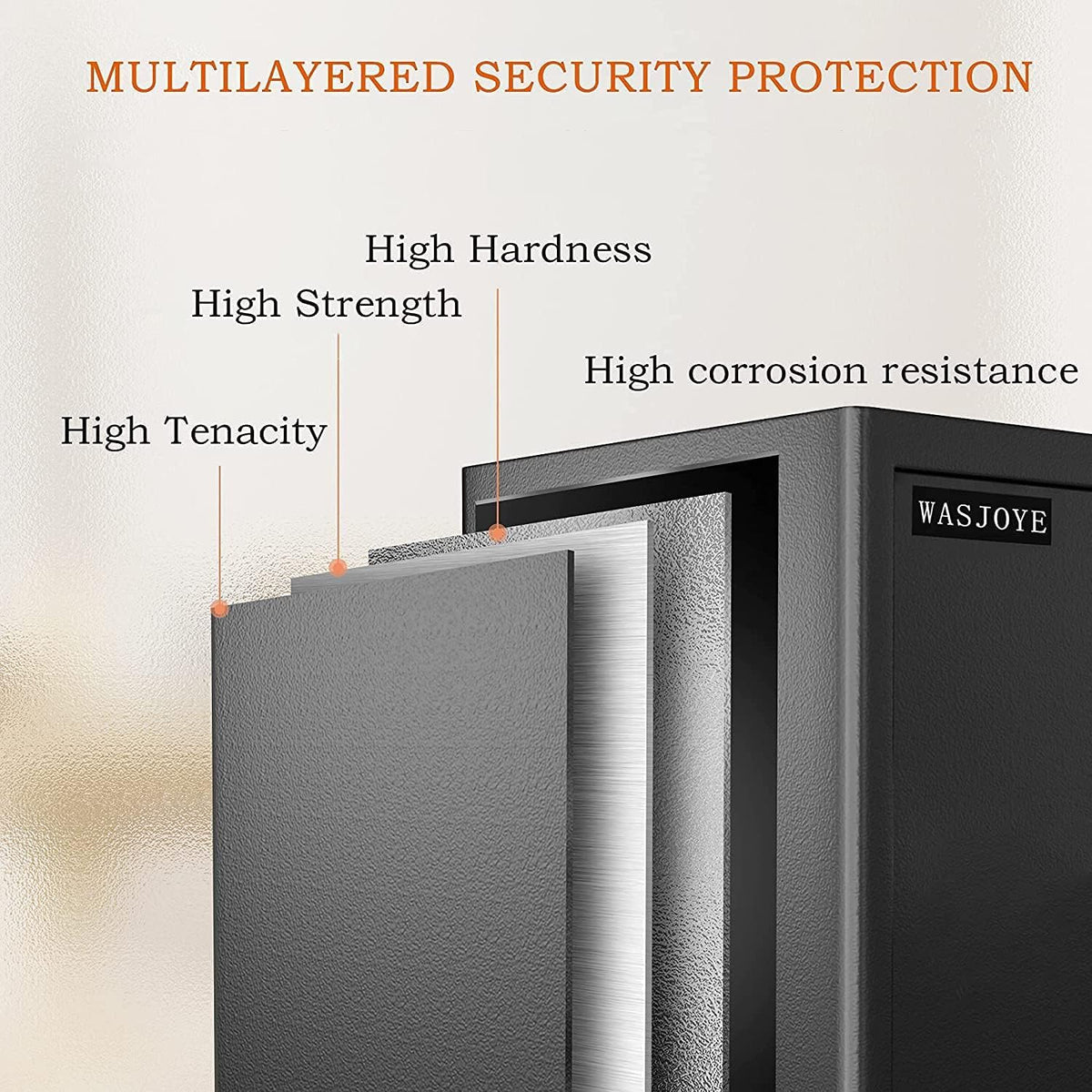 Security Safe Cash Box with Double Digital Keypad Key Lock (13.78 x 9.85 x 9.85 Inch) A517269