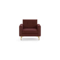 Brick Red Modular Armchair, 1 Seater, Brass Metal Legs Z537