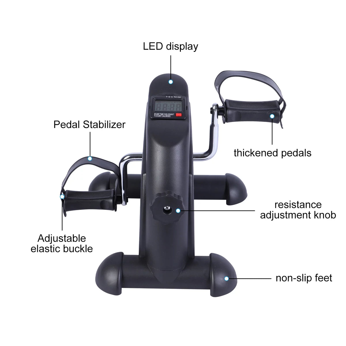 Black Under Desk Exercise Bike with LCD Display J519609