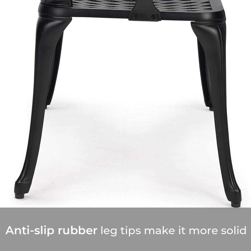 Black Cast Aluminum 2-Person Patio Bench U5758