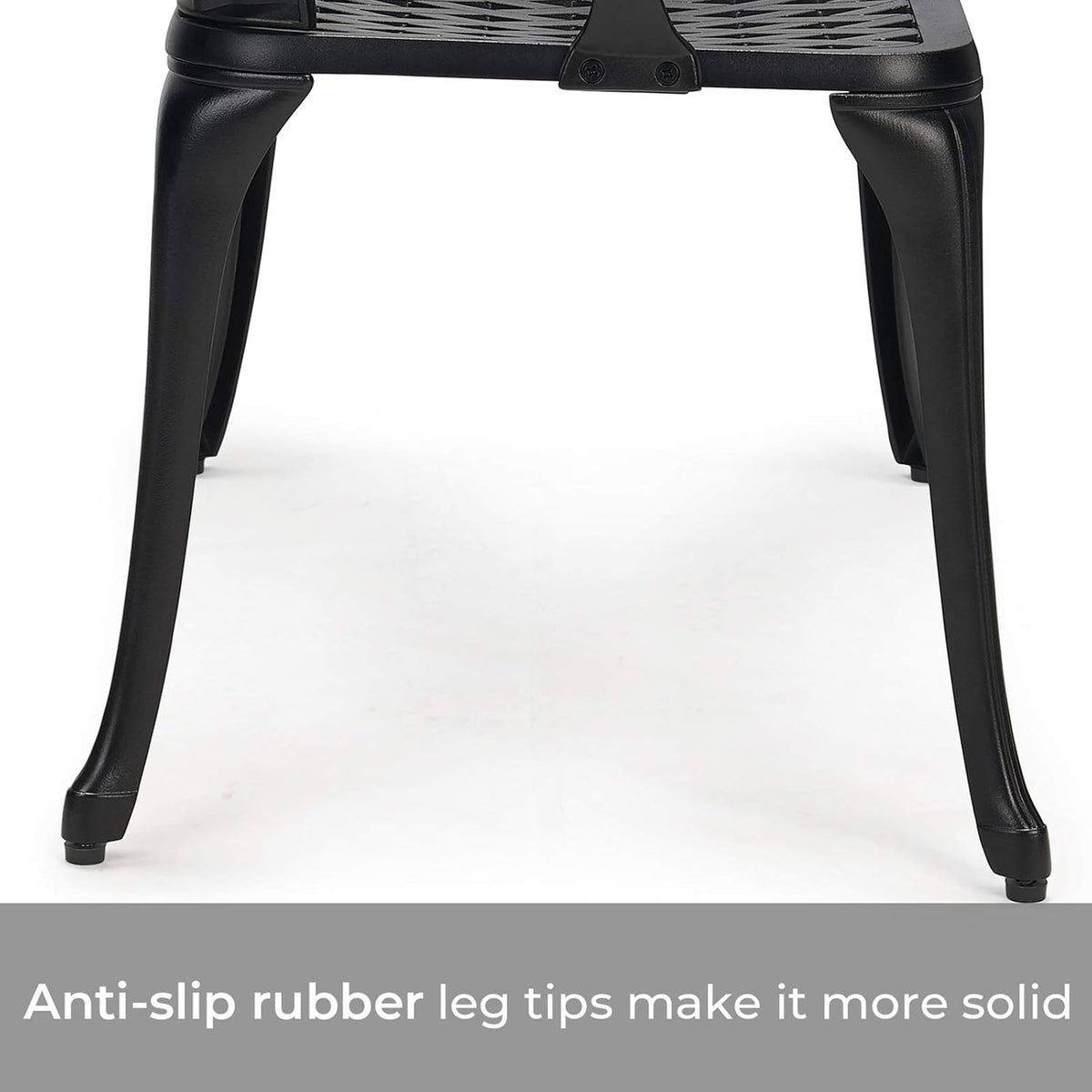 Black Cast Aluminum 2-Person Patio Bench U5758