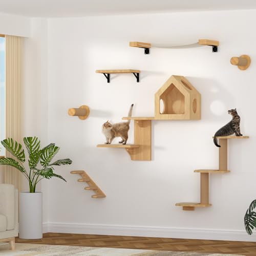 Cat Wall Shelves and Scratching Post N28757