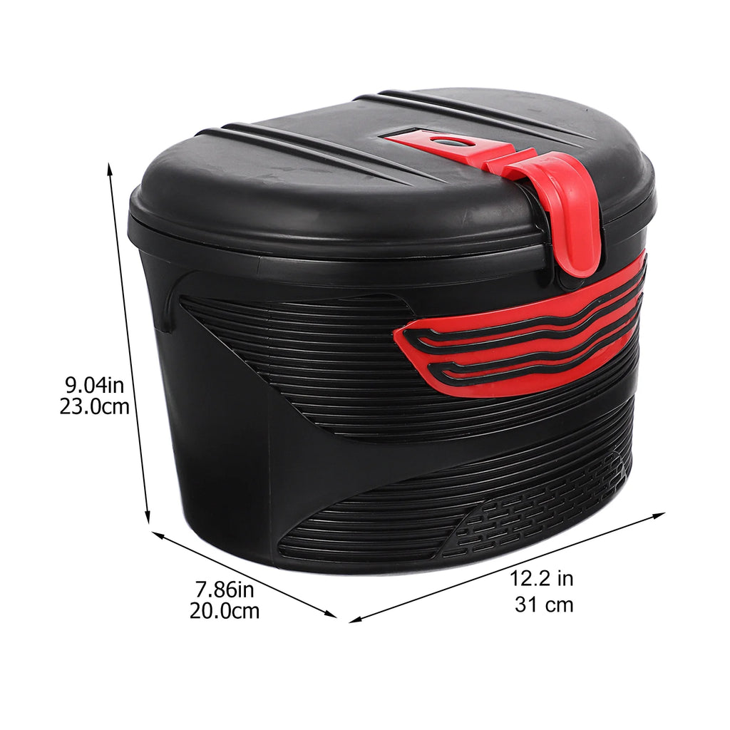 Red Plastic Storage Basket with Lock J7268