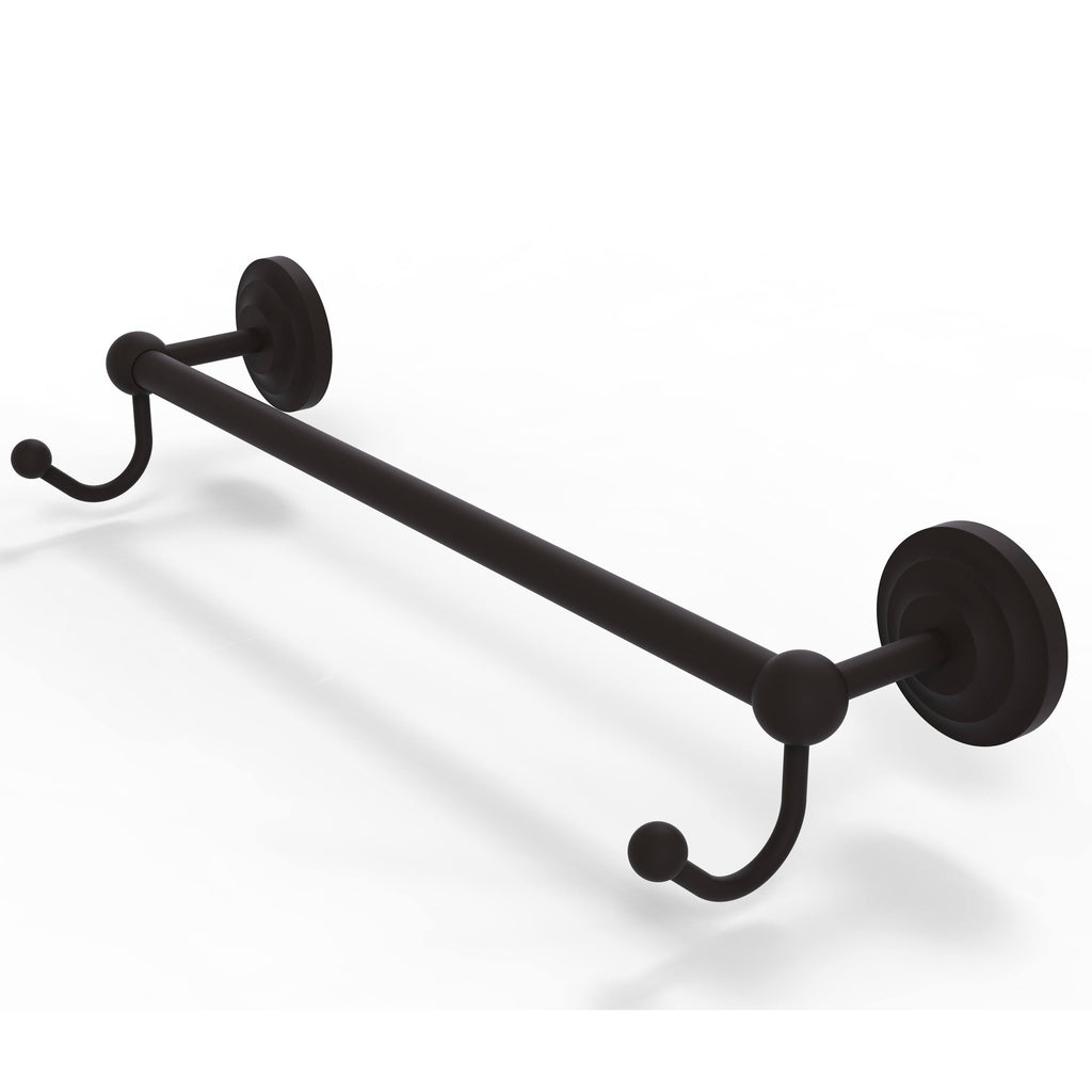 Satin Nickel Towel Bar with Integrated Hooks B475