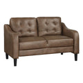 Brown Microfiber Loveseat C9986