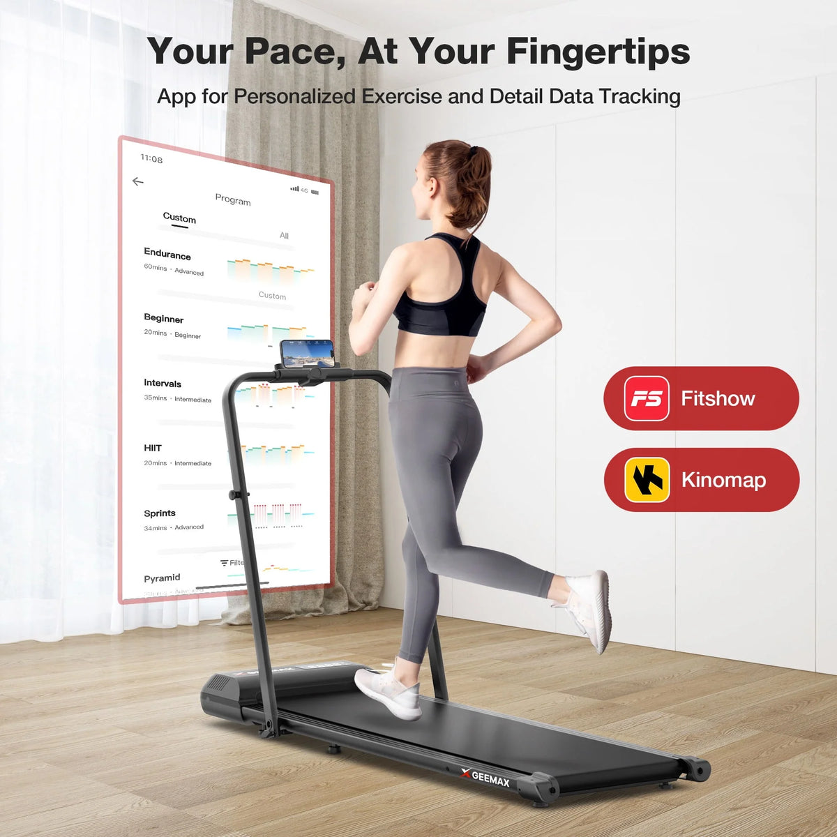 2 in 1 Folding Treadmill, 3.0HP Under Desk Treadmill, 265lbs Capacity S96907