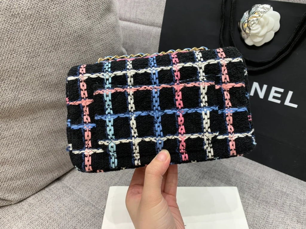 Navy Tweed Mini Rectangular Flap Bag N8247