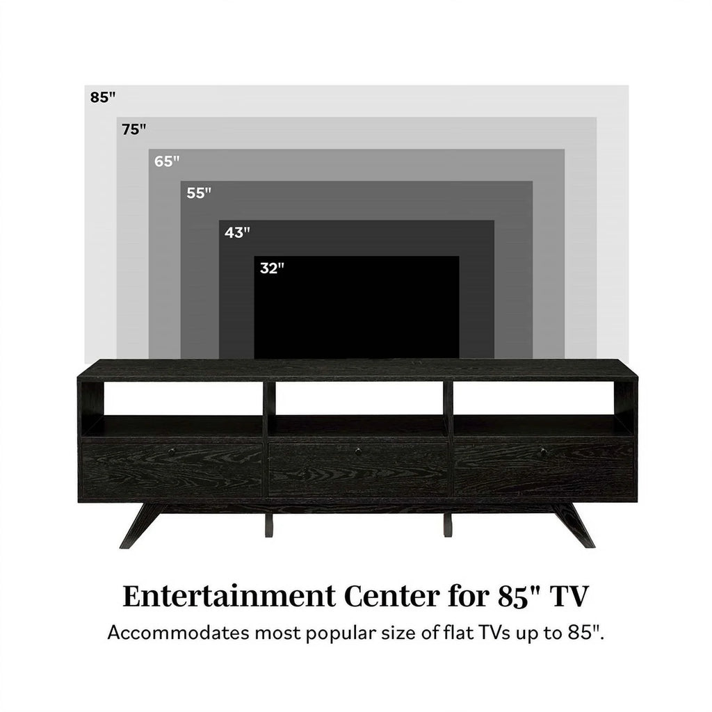 Black Wood TV Stand with Storage C93400