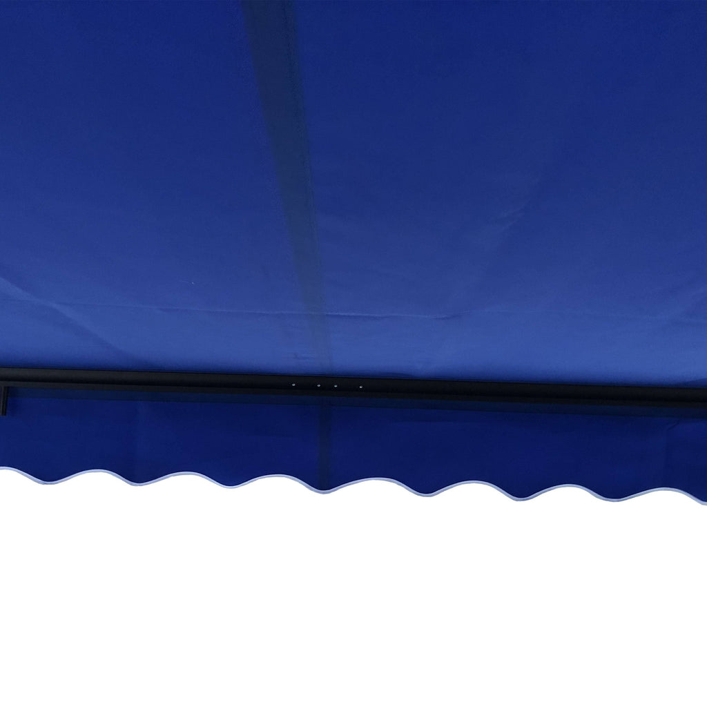 13 x 10 ft. Black Frame Retractable Patio Canopy Awning Blue W161614