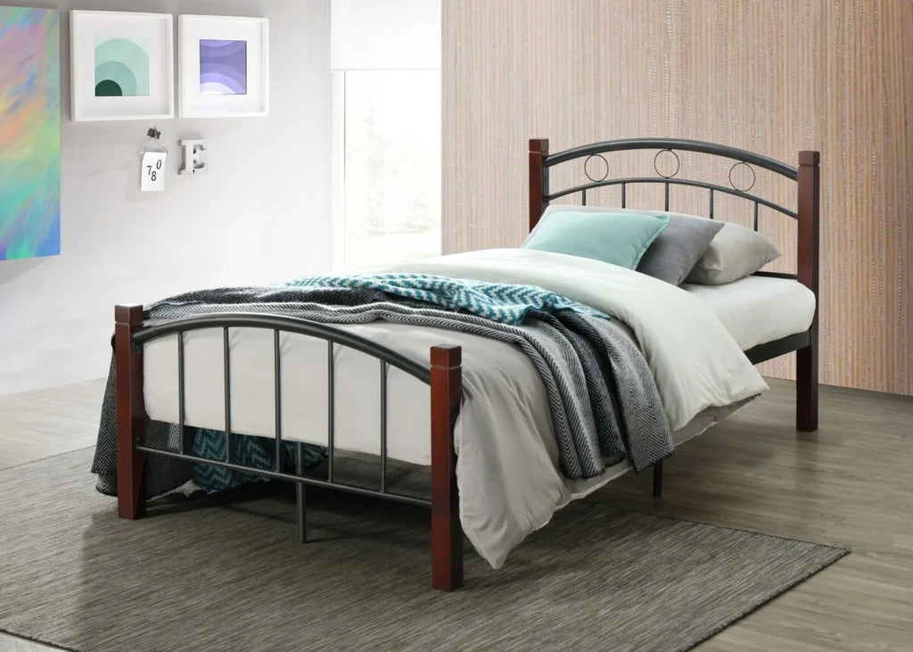 Metal Platform Bed with Headboard and Footboard Full Size J71277