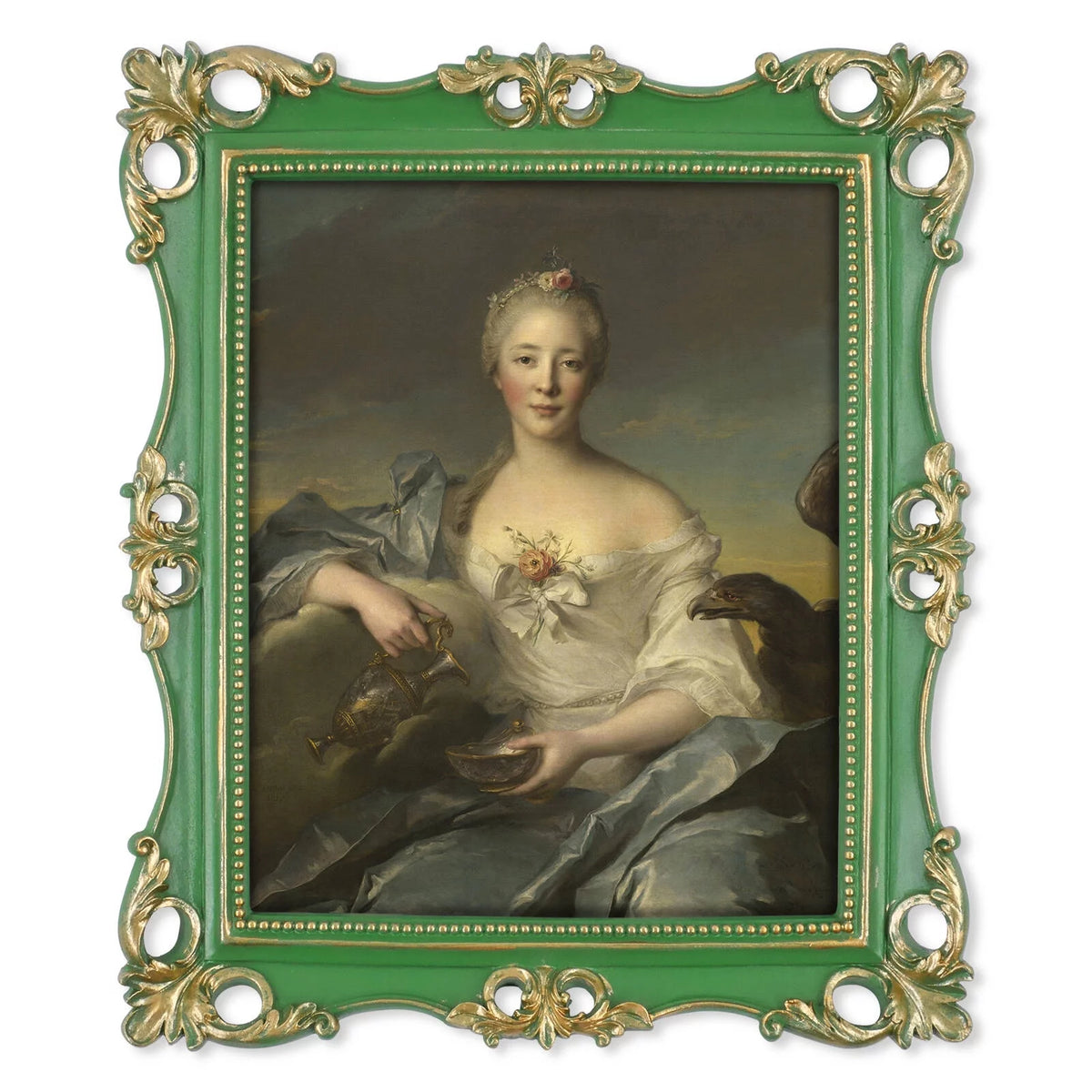 8x10 Picture Frames Moss Green with Gold Trim E82044